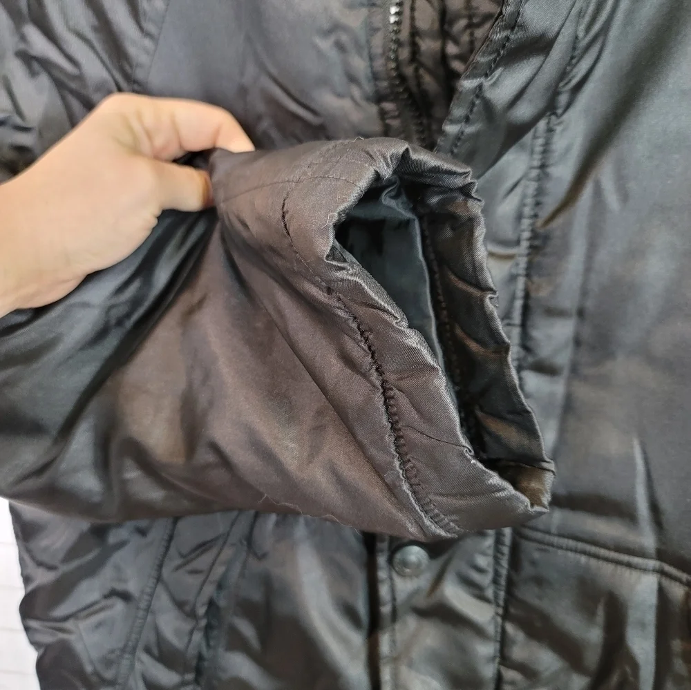 J.CREW QUILT LINED PUFFER COAT IN BLACK, SZ XS